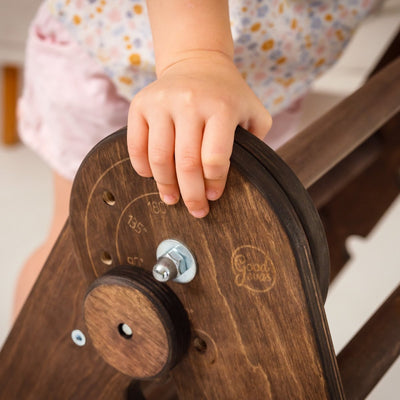 3in1 Montessori Climbing Set: Triangle Ladder + Wooden Arch + Slide Board – Chocolate NEW Goodevas