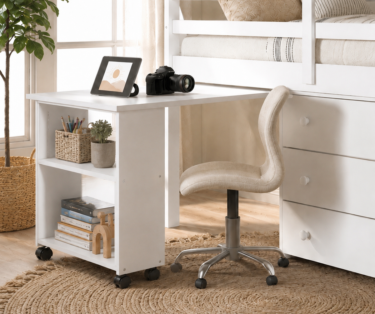 Kids Loft Bed with Desk and Storage