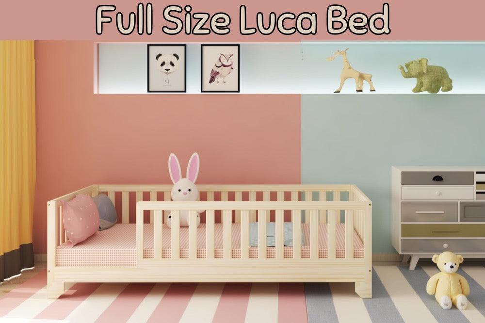 Luca Montessori Floor Bed with Rails Custom Kids Furniture