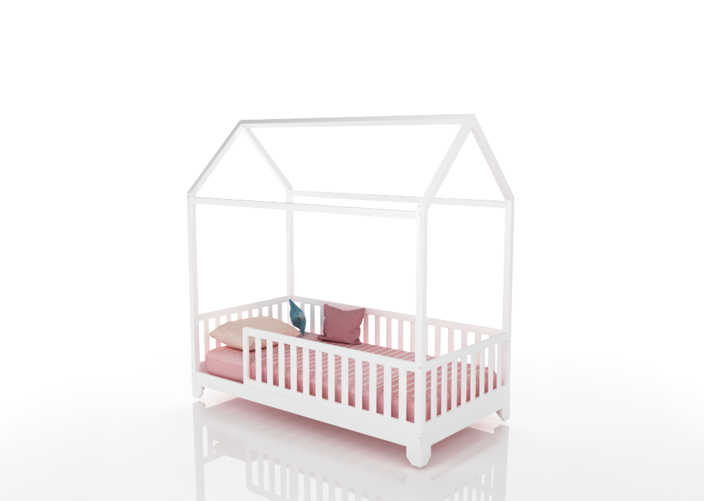 Aiden Hardwood Toddler House Bed with Rails Custom Kids Furniture