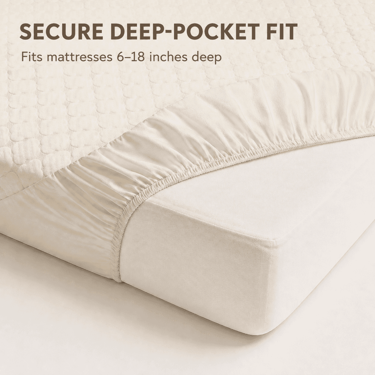 Organic cotton mattress protector for toddler floor beds with Secure deep-pocket fit — fits mattresses 6–18 inches deep