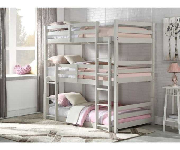 Jocelyn Light Grey Triple Bunk Bed Custom Kids Furniture