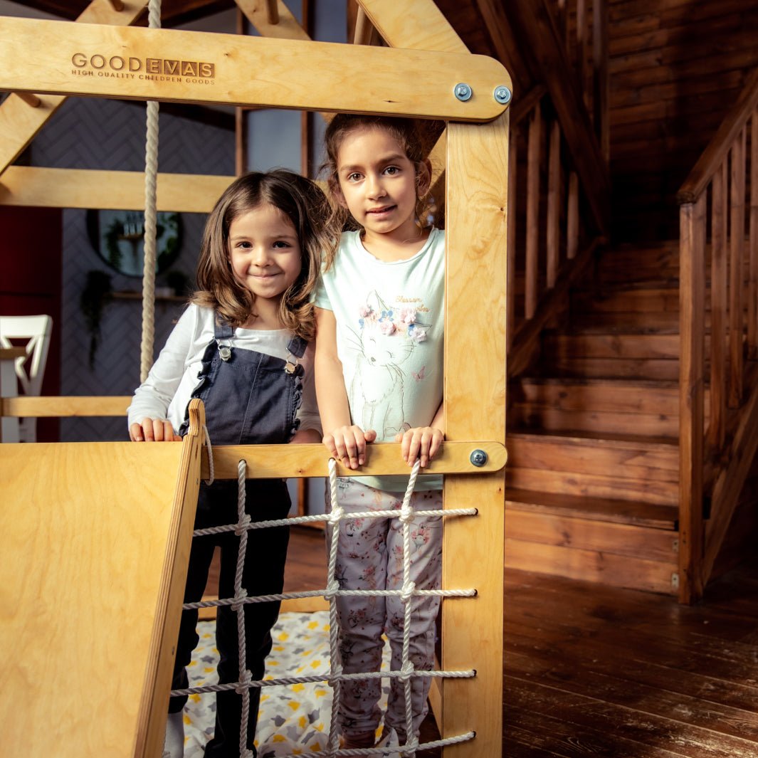 Indoor Wooden Playhouse with Swings Goodevas
