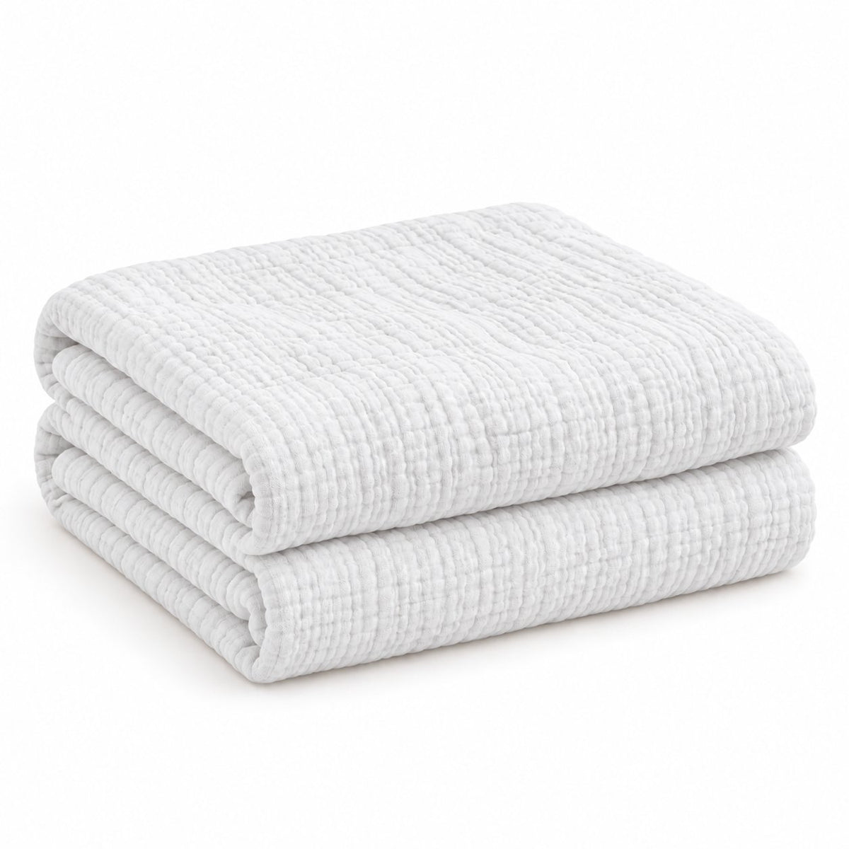 Folded white six-layer cotton muslin comforter for kids’ twin and full beds