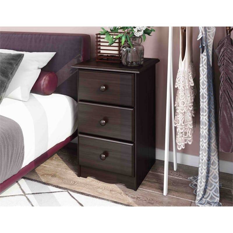 Amara Cappuccino Nightstand with Drawers Custom Kids Furniture