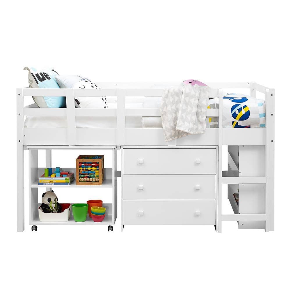 Ava Kid's Furniture Set with Twin Loft Bed, Desk, Dresser & Bookcase in One Custom Kids Furniture