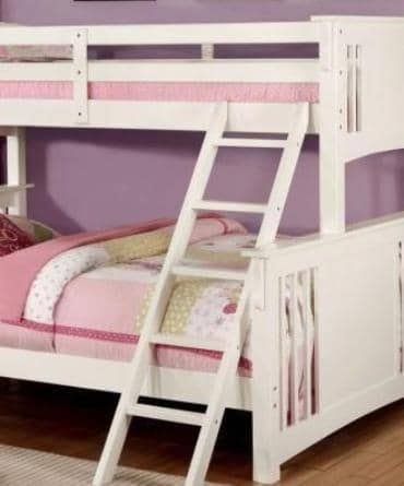 Christian White Twin XL over Queen Bunk Bed Custom Kids Furniture