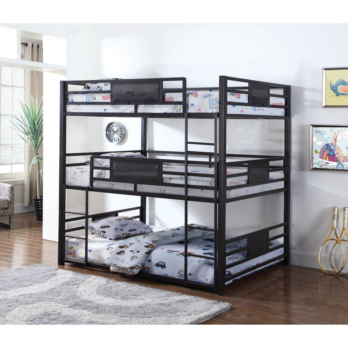 Gia Metal Twin or Full Triple Bunk Bed Custom Kids Furniture