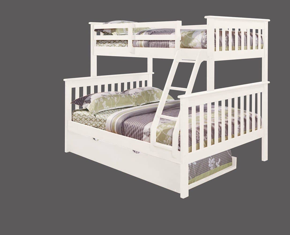 Hazel White Bunk Bed with Trundle Custom Kids Furniture