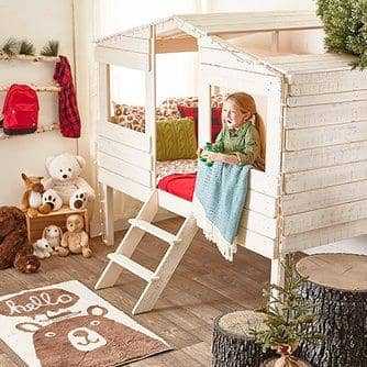 Liam White Club House Loft Bed Custom Kids Furniture