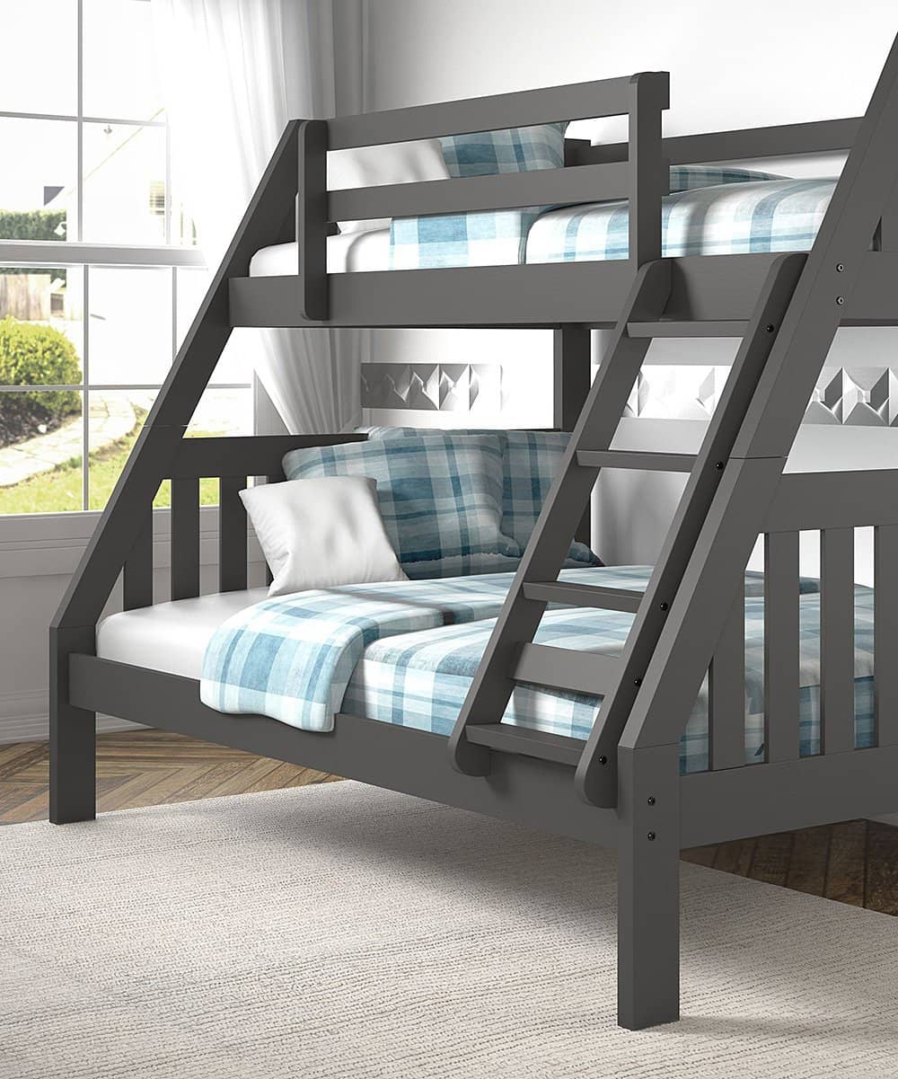 Wooden Twin Full Bunk Beds EUROCO Wood Twin Over Full Bunk Bed With