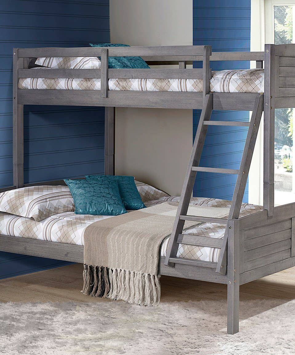 Grey bunk bed twin over full hotsell