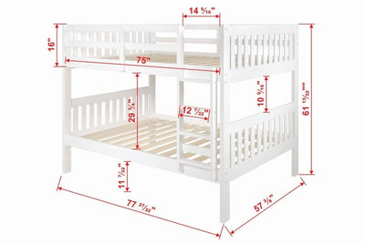 Max Full Size White Bunk Beds for Kids Custom Kids Furniture