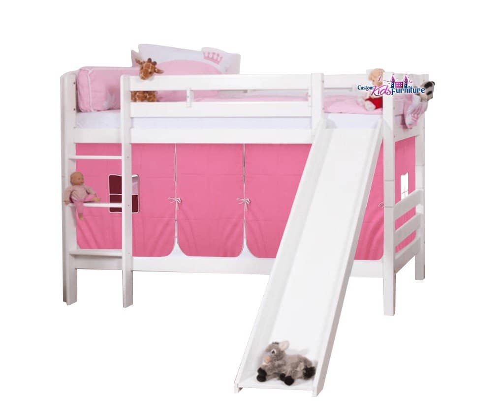 Olivia Bunk Bed with Slide and Tent for Girls Custom Kids Furniture