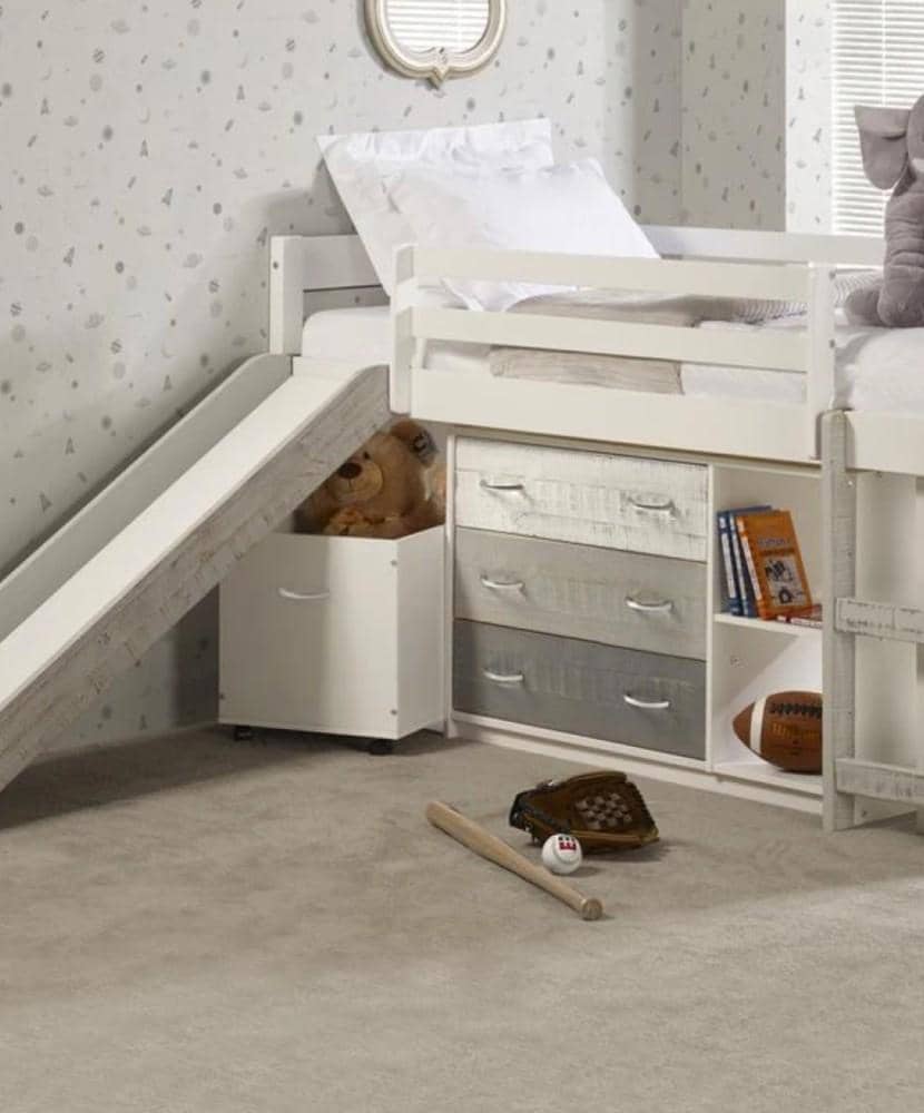 Tyler Loft Bed with Slide and Storage Custom Kids Furniture
