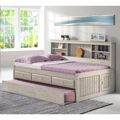 Claire Distressed Full Size Day Bed with Storage