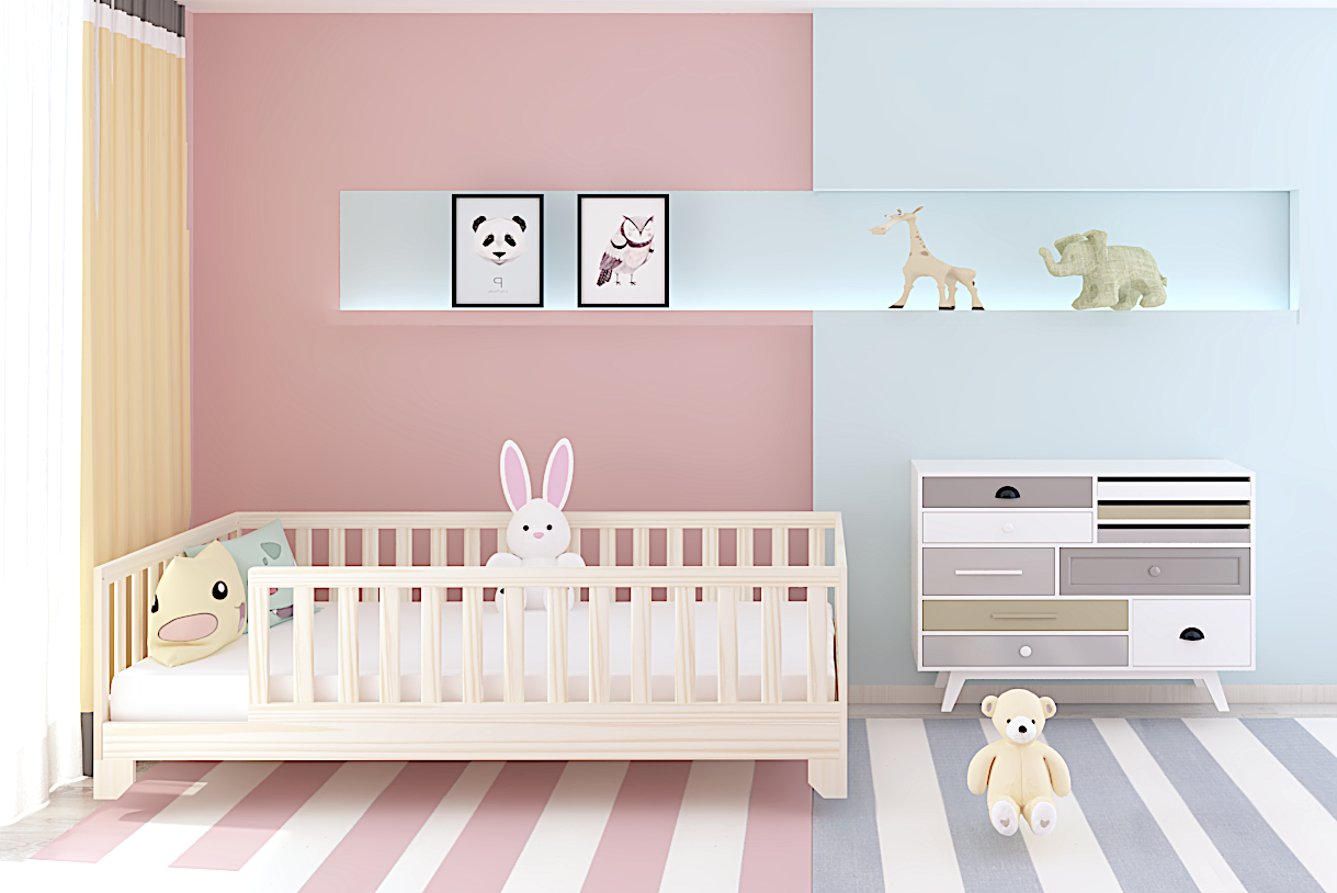 Luca Montessori Toddler Bed | Floor Bed with Rails