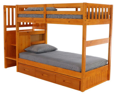 Layla Bunk Bed with Stairs and Storage Drawers Custom Kids Furniture