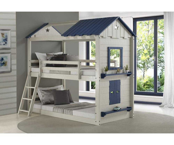 Branson Bunk Bed - Fun House Play Bed | Two Bunks & Shelves – Custom ...