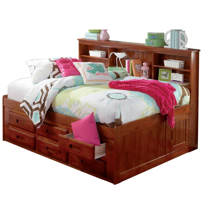 Grace Full Daybed with Bookcase Headboard and Six Storage Drawers
