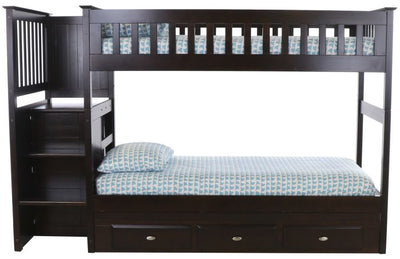 Layla Bunk Bed with Stairs and Storage Drawers Custom Kids Furniture