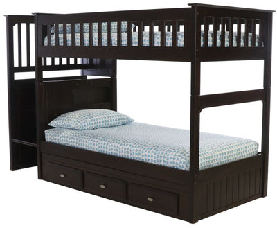 Layla Bunk Bed with Stairs and Storage Drawers Custom Kids Furniture