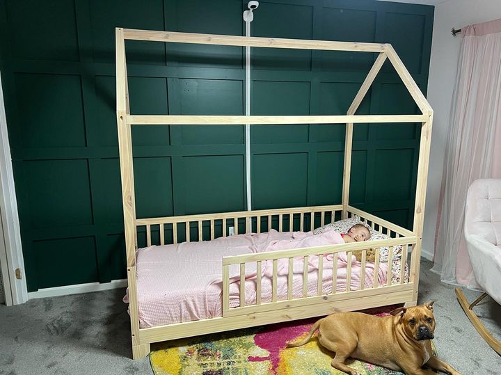 Aiden Toddler House Bed with Rails Custom Kids Furniture