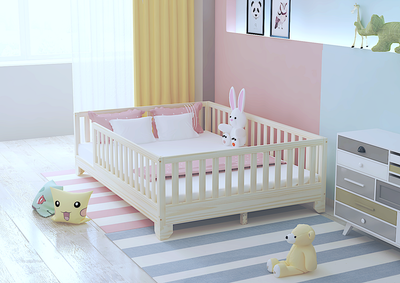 Luca Montessori Toddler Bed | Floor Bed with Rails