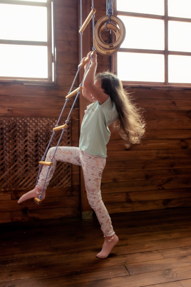 3in1 Swings Set: Rope Ladder + Gymnastic Rings + Disc Rope Swing Goodevas
