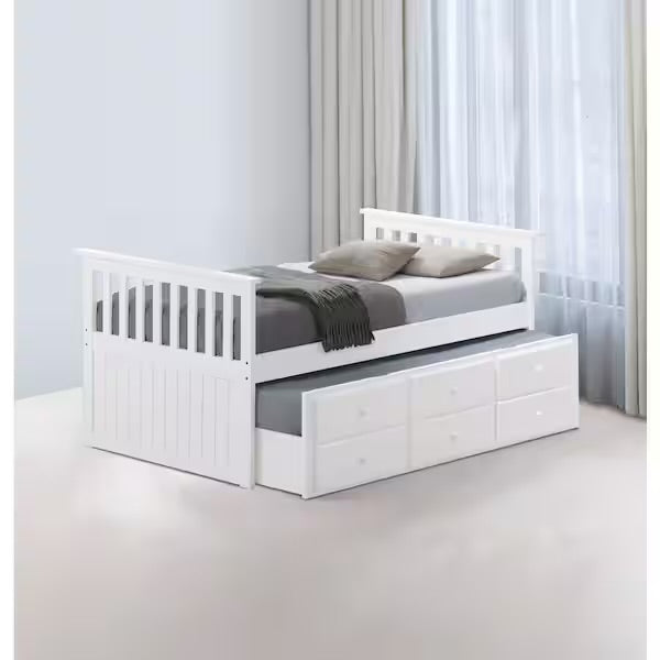Brinley Captains Bed with Trundle and Storage
