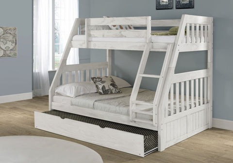 
  
	
    
	
    Julia Distressed White Twin over Full Bunk Bed