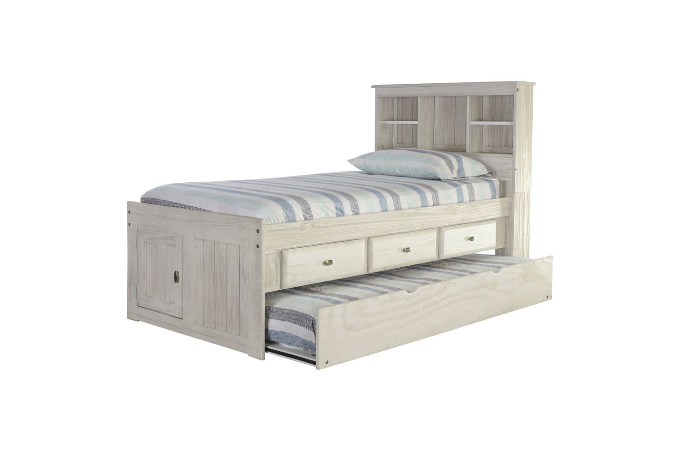 Addison Twin Captains Bed with Storage and Trundle Custom Kids Furniture