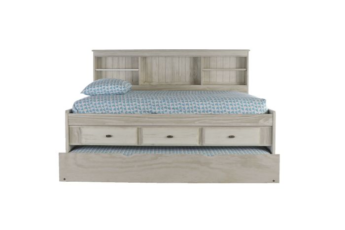 Claire Distressed Full Size Day Bed with Storage
