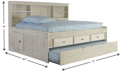 Claire Distressed Full Size Day Bed with Storage