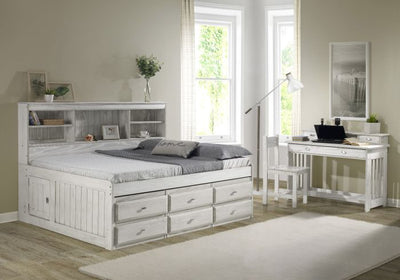 Claire Distressed Full Size Day Bed with Storage