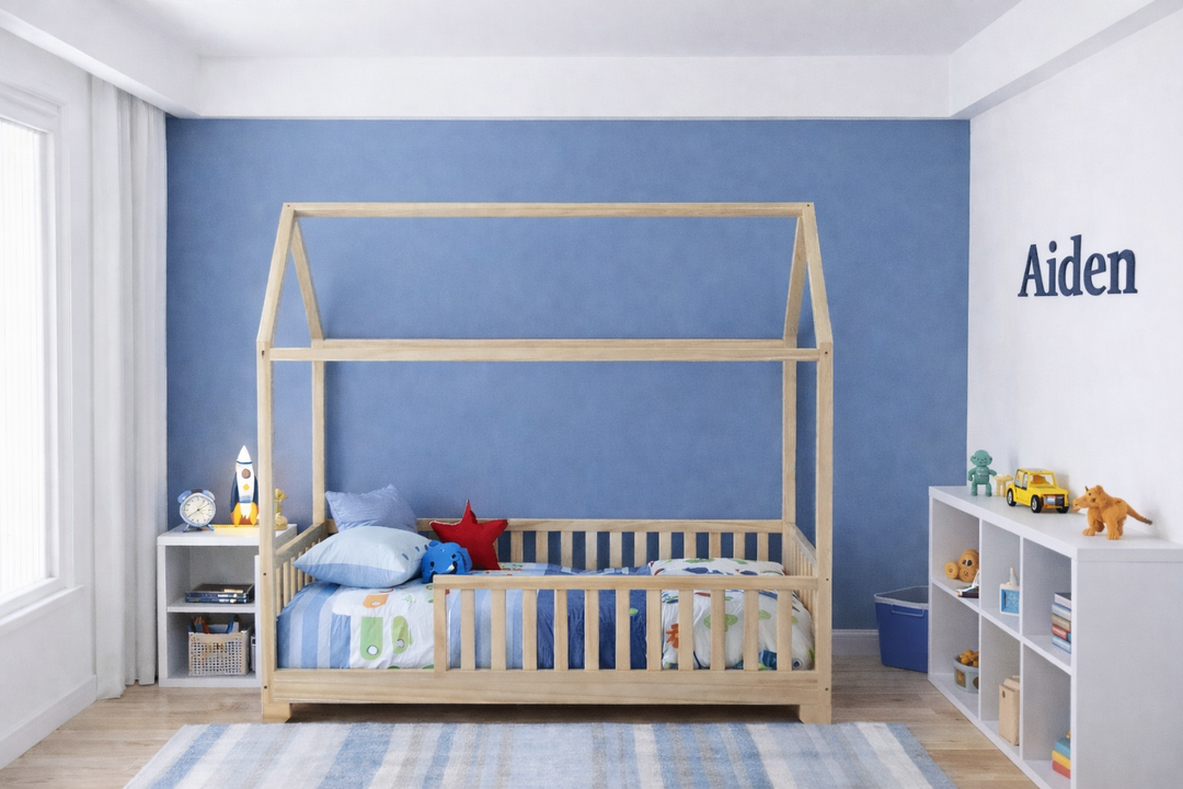 Aiden Toddler House Bed - Floor Twin Bed | Durable, Safe