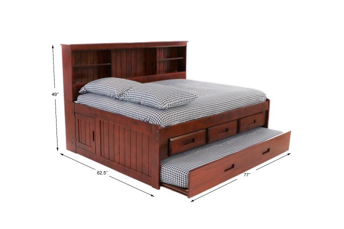 Grace Full Daybed with Bookcase Headboard, Trundle & Storage
