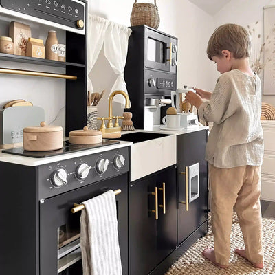 Tiny Land® Trendy Black Style Play Kitchen Tiny Land