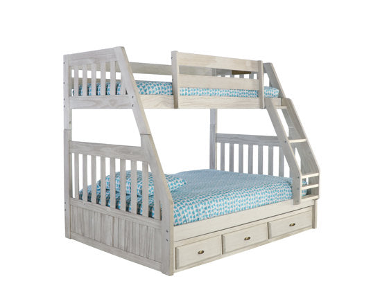 Julia Distressed White Twin over Full Bunk Bed Custom Kids Furniture