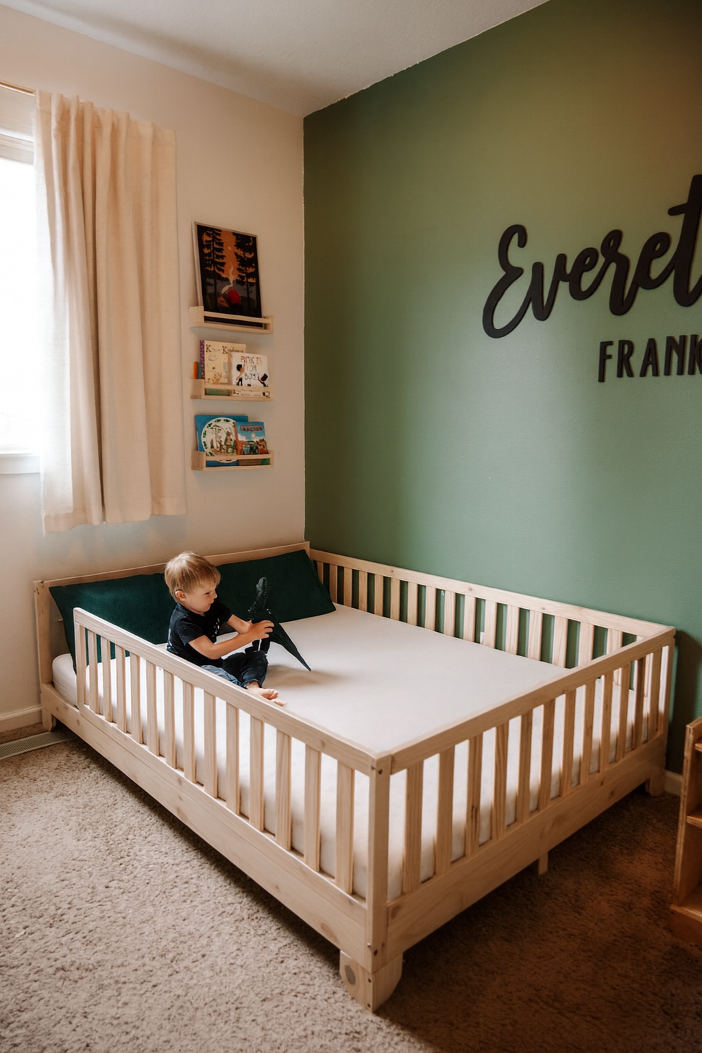 Luca Montessori Toddler Bed | Floor Bed with Rails