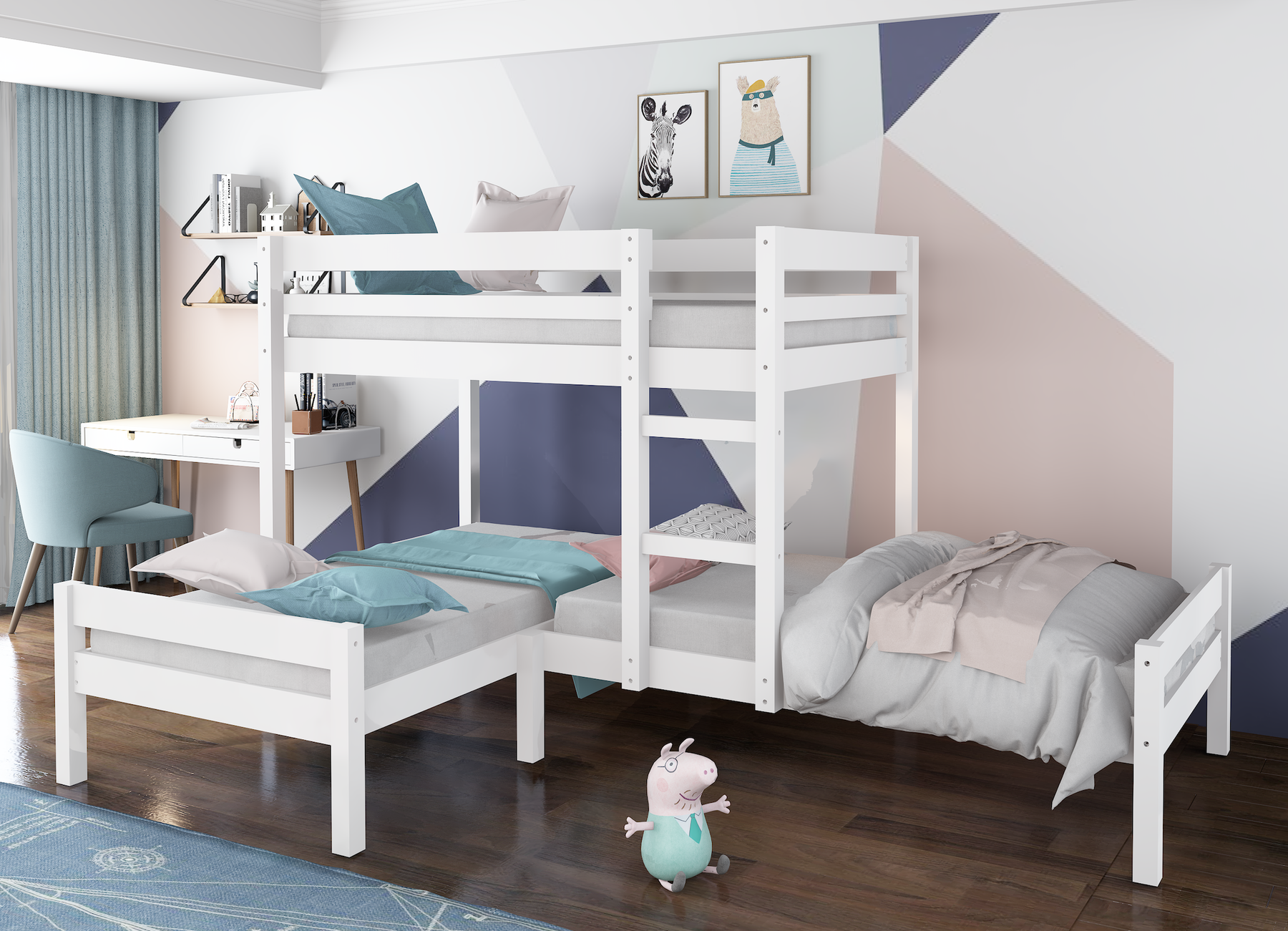 Corner double bunk beds deals