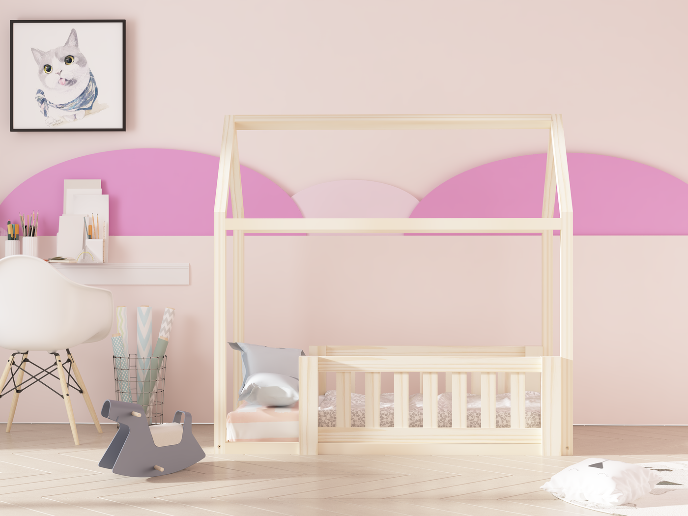 Raya Natural Guardrail Custom Kids Furniture