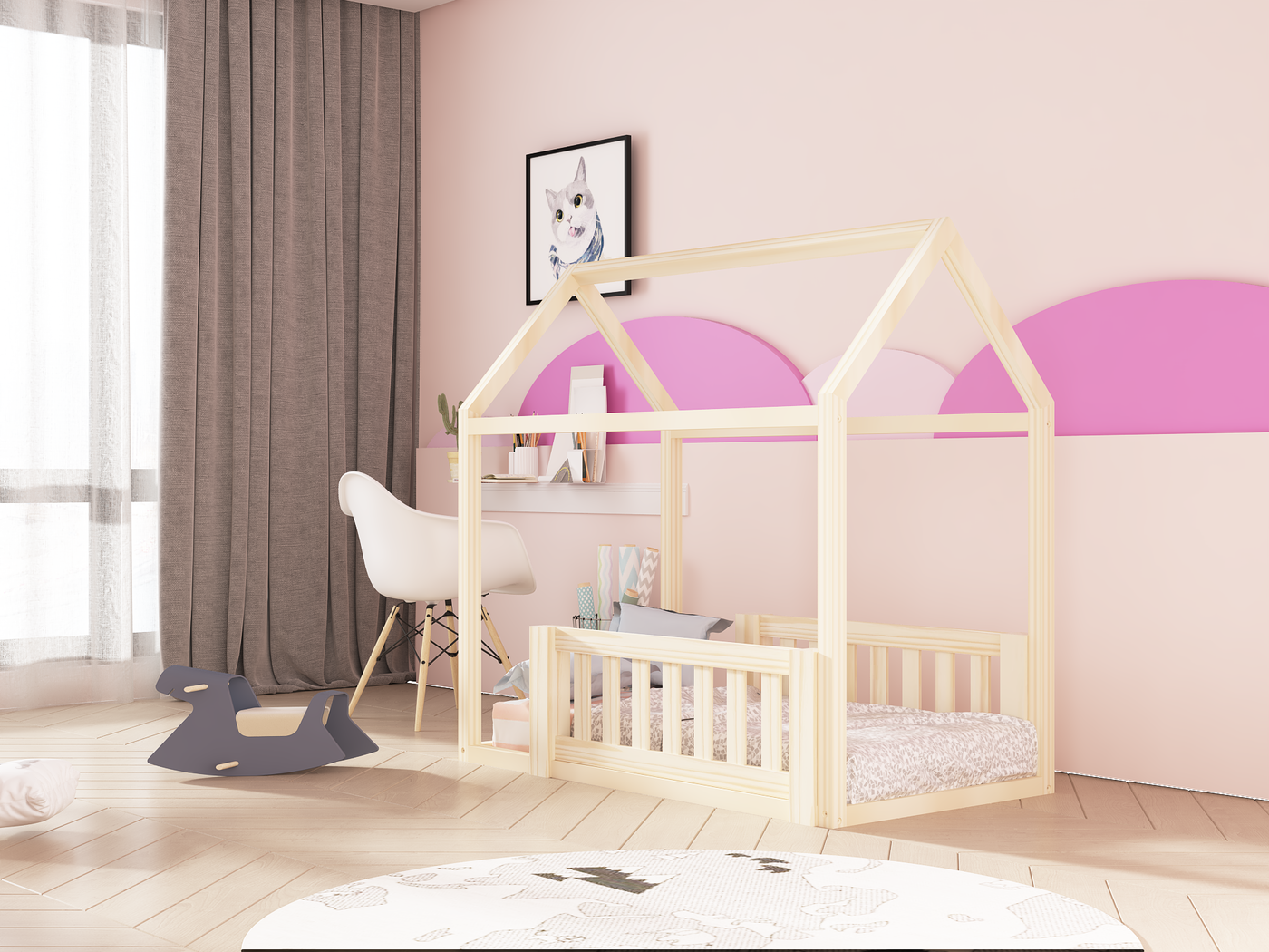 Raya Natural Guardrail Custom Kids Furniture