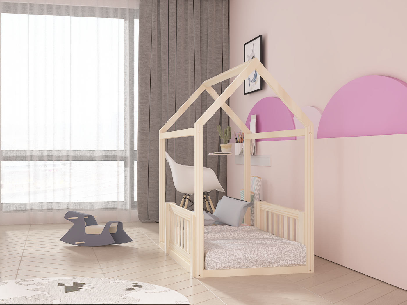 Raya Natural Guardrail Custom Kids Furniture