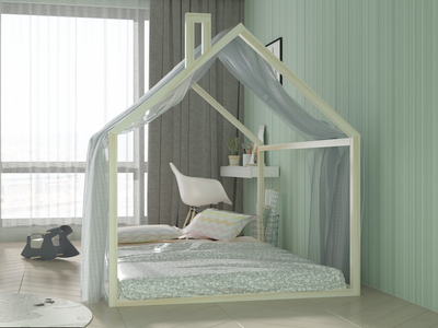 Sophia Full Montessori Floor Bed with Chimney