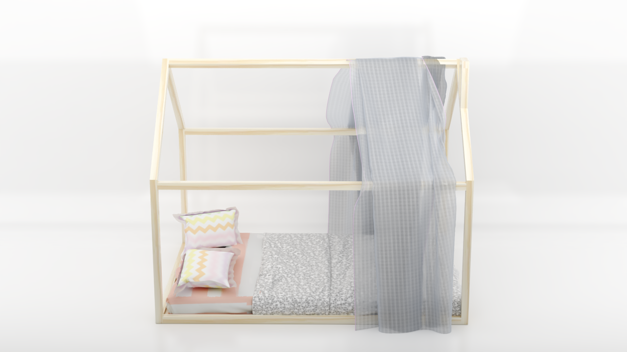 Sophia Full Montessori Floor Bed with Chimney