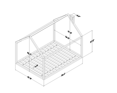 Sophia Full Montessori Floor Bed with Chimney