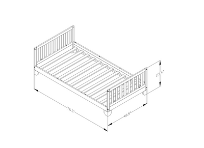 Luca Toddler Floor Bed with Rails | Custom Kids Furniture