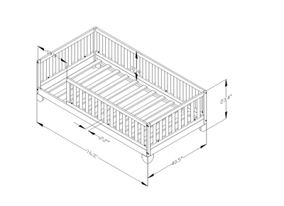 Luca Toddler Floor Bed with Rails | Custom Kids Furniture