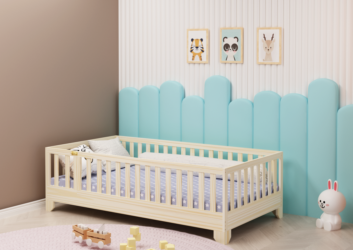 Luca Toddler Floor Bed with Gate | Custom Kids Furniture